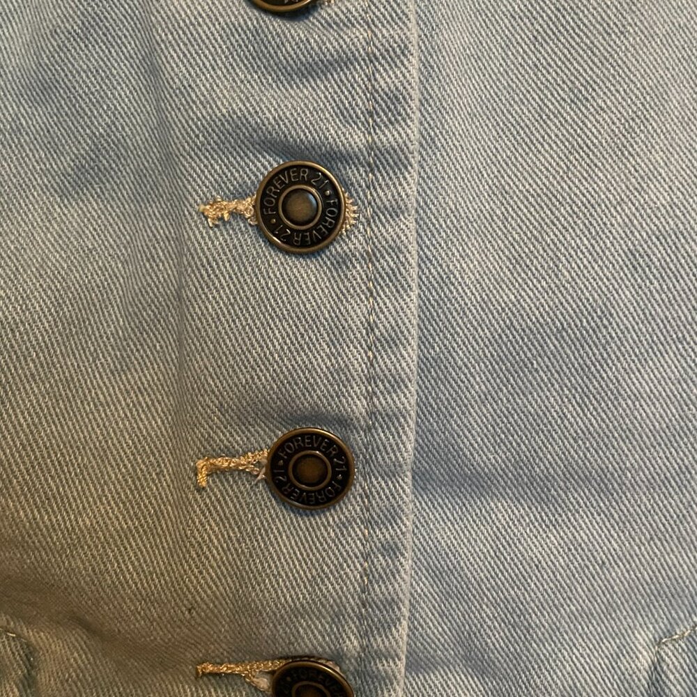 Forever 21, XS, Light Wash Denim Vest - Picture 5 of 9